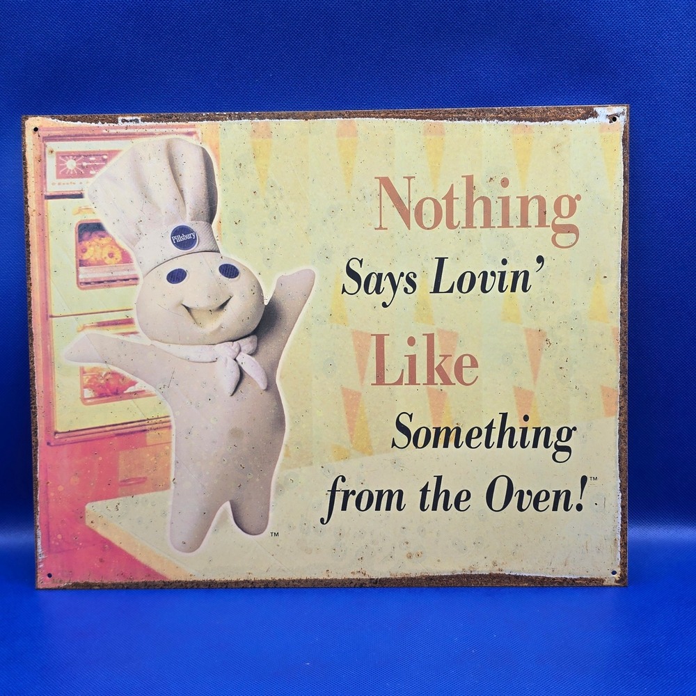 Rustic Pillsbury Doughboy‎ Tin Sign Country Advertising Wall Art kitchen